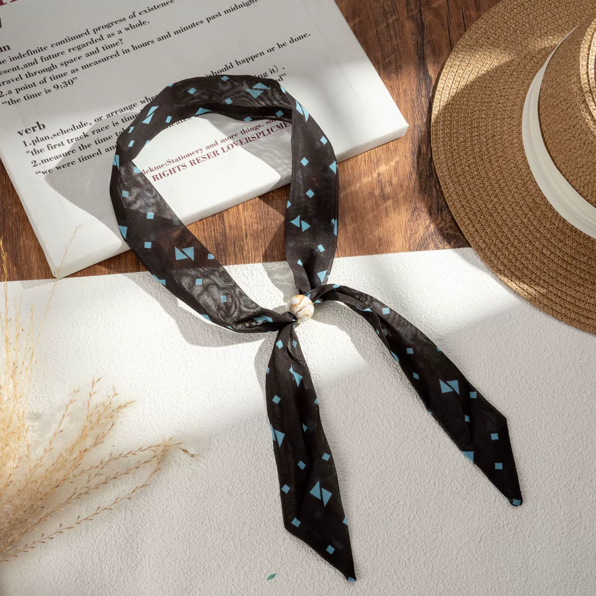 Silk Scarf Hairband (Suhang) long streamer 89×3.8 cm, lightweight gift box option