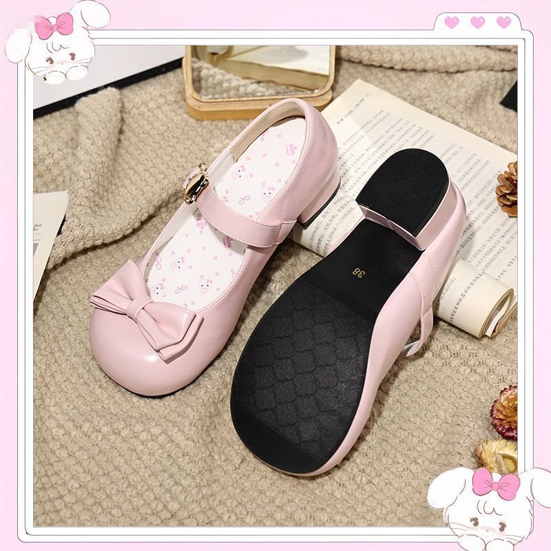 Lolita Shoes 2025 New Style Slip-On Bow Retro Low Heel Medium Heel Other Oxford Shoes for Women