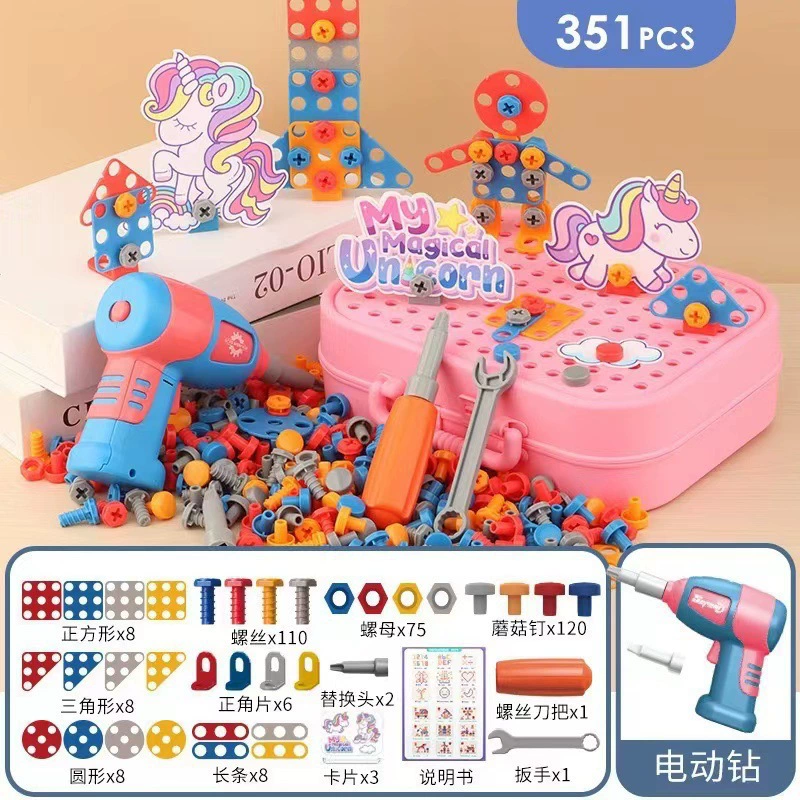 Интеллектуальный конструктор, игрушка, электродрель, 3 года
