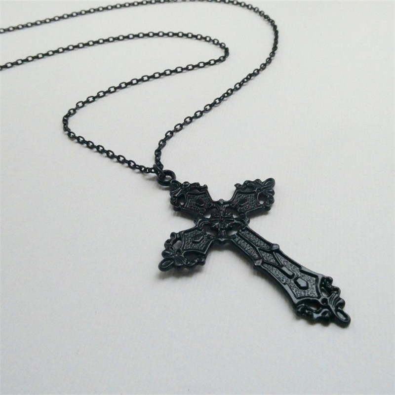 Casual Cool Style Cross Alloy Plating Unisex Pendant Necklace display picture 3