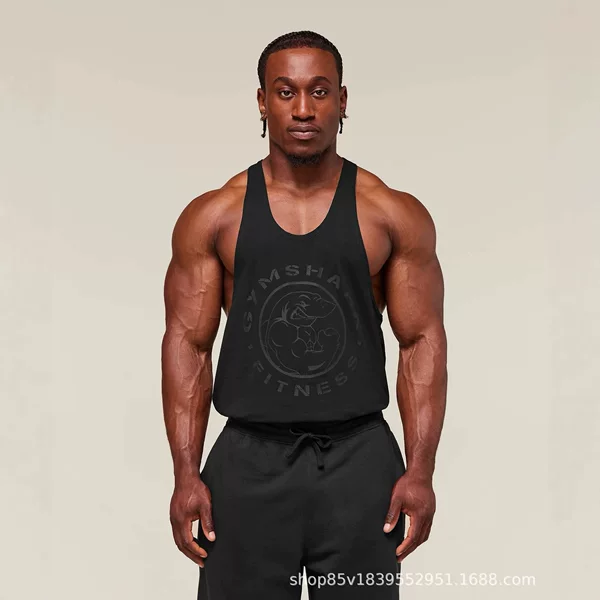 GYMSHARK Shark new men's slim-fit sports casual running fitness basketball quick-dry stretchy sleeveless tank top