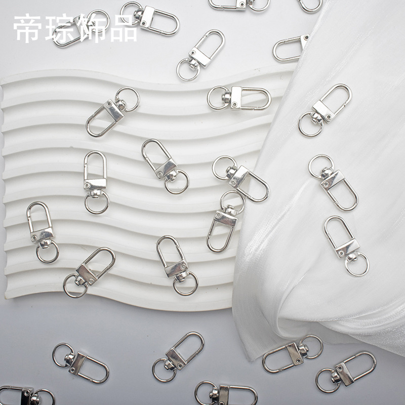 彩色烤漆五角星带小龙虾扣饰品diy配件批发锌合金旋转钥匙扣挂件|undefined
