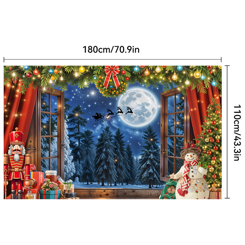 国境を越えた新しいクリスマス背景布祝日パーティー屋外雰囲気装飾バナープレゼントクリスマスツリー老人|undefined