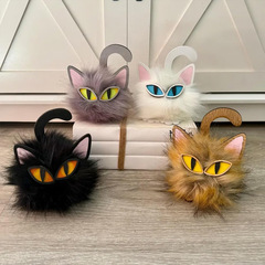 跨境新品Black Halloween Pom-Pom Cat 万圣节黑色绒球猫家居装饰