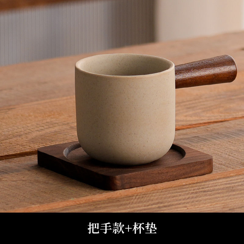 Taza de café japonesa Taza de café espresso de arcilla Taza de té de cerámica hecha a mano Tazón Taza de té grande de gres Taza casera personalizada