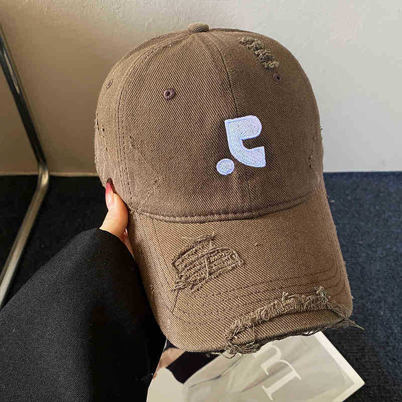 Retro hacer viejos agujeros gorra de béisbol boca de pato profundo alrededor de la cabeza de la mujer 2025 sombrero solar de primavera muestra cara pequeña