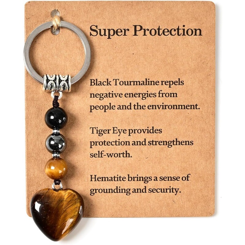 European and American Cross-Border Hot-Selling Natural Stone Beaded Love Stones Simple Colorful Love Stone Keychain Pendants