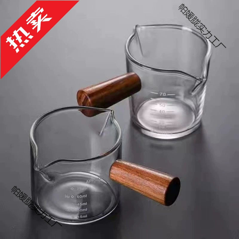 Стеклянная концентрированная кофейная мерная чашка масштаба, ручной отбор