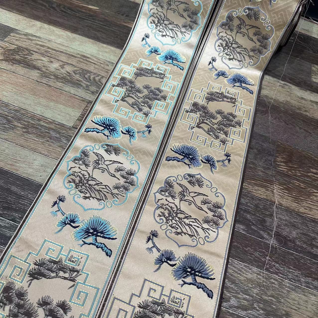 新中式红木坐垫面料红木沙发抱枕中国风麻布绣花中式现货供应