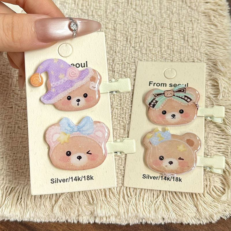 Cute Seamless Sleep Bow Tie Bear Magic Hair Clip Sweet Girl Style Bangs Hair Clip Hair Accessory Wholesale New Model Cute Seamless Sleep Bow Tie Bear Magic Hair Clip Sweet Girl Style Bangs Hair Clip Hair Accessory Wholesale New Model