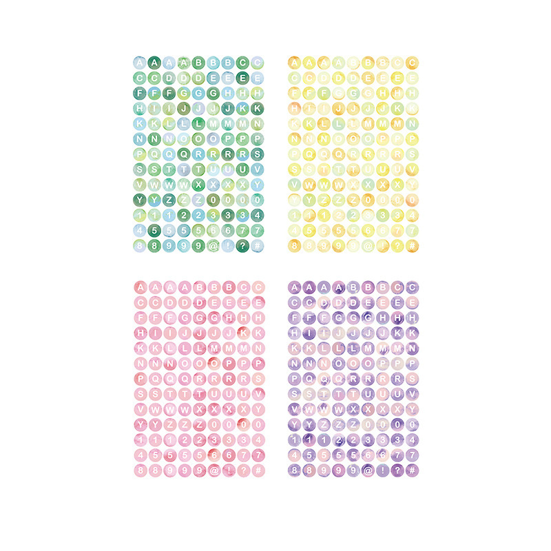 Corea del Sur instigan letras digitales coloridas pegatinas de tarjetas de palo material decoración pequeño patrón diario diy pegatinas de contabilidad