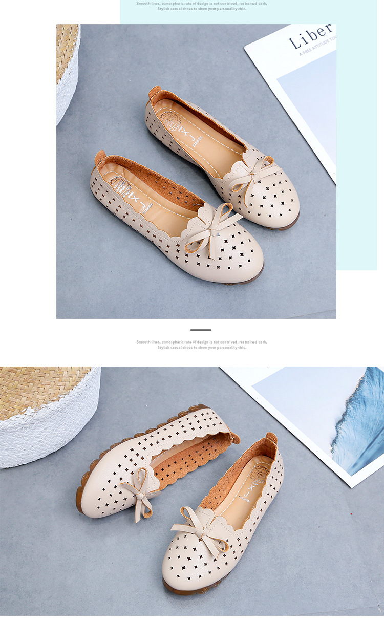 Mary Jane shoes women's flat shoes women's shoes and summer models shallow mouth one pedal lazy shoes breathable hollow women's single shoes_voghion.com