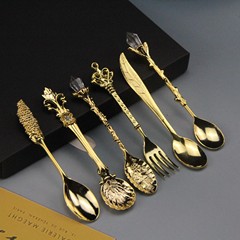 メーカー卸売ギフト工芸品レトロ宮廷コーヒースプーン6本セットアイスクリームスプーンジャムスプーンデザートスプーン
