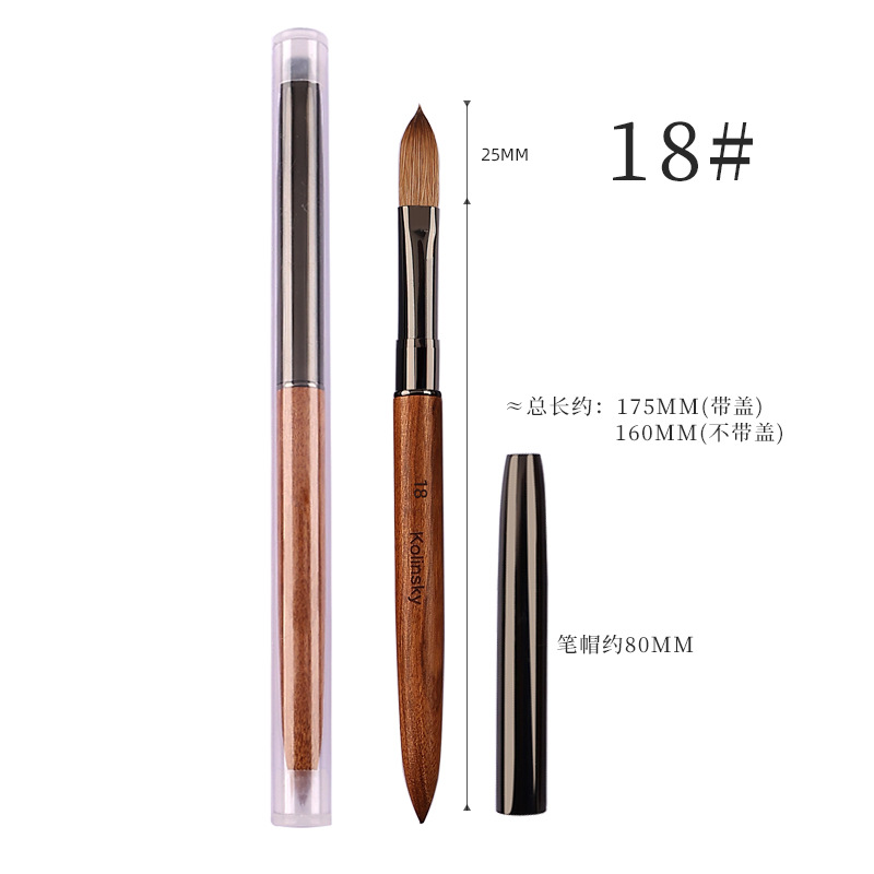 Amazon sándalo de visón de uñas de arte pluma de cristal Kolinsky extensión del arte del clavo de cristal cepillo de talla personalización