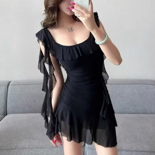 New ladies split skirt two-piece pure girl ribbon ruffled beach hot spring holiday swimsuit wholesale