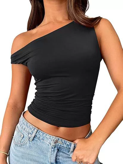 Женская майка-балкона с одной лямкой, облегающий крой, эффект подтяжки, летний жилет, XS–XL