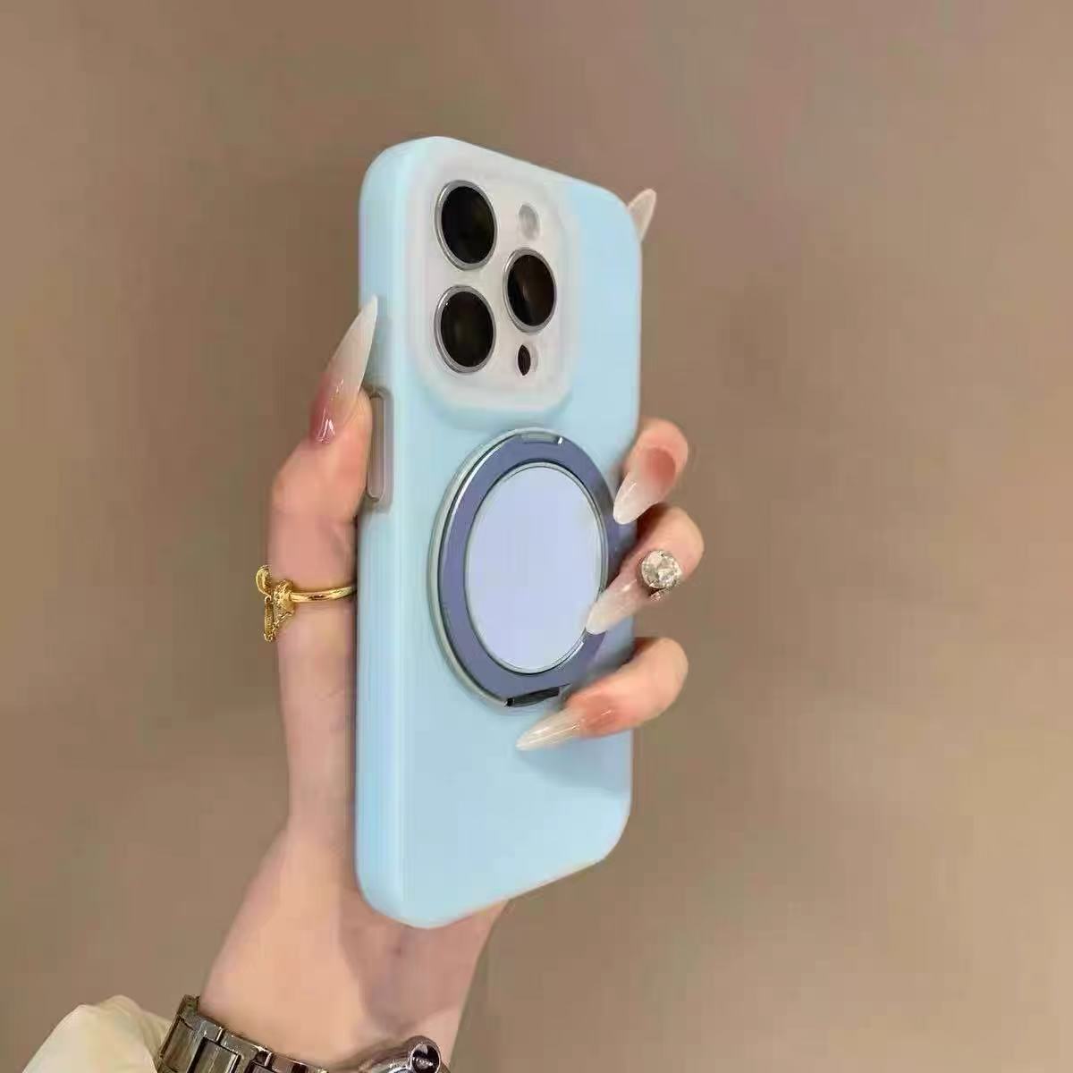 Soporte magnético de gelatina de color sólido simple 360 para iPhone16ProMax Apple 15/14 funda para teléfono móvil 13 mujer