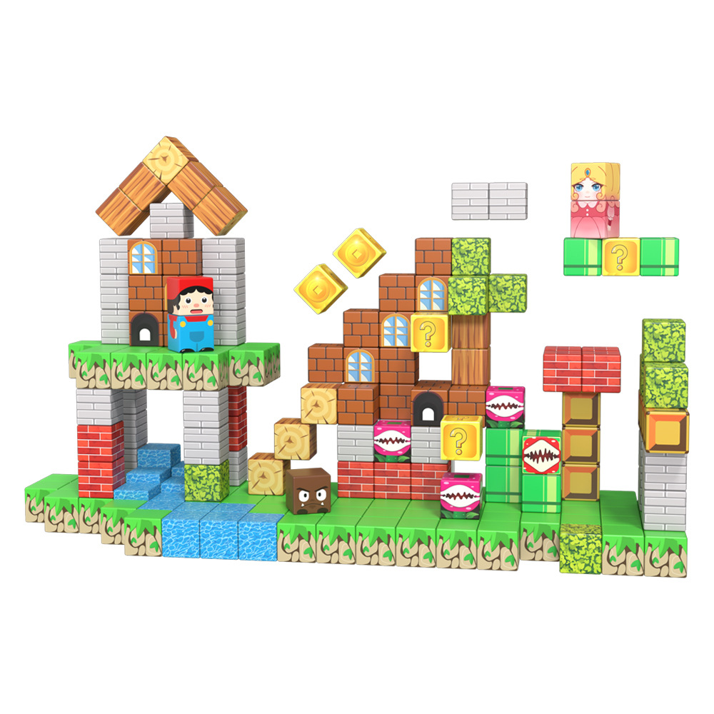 Nuevo transfronterizo mi mundo magnético cuadrado imán bloques de construcción puzzle niños juguetes magnéticos 20 cuadros magnéticos image 6