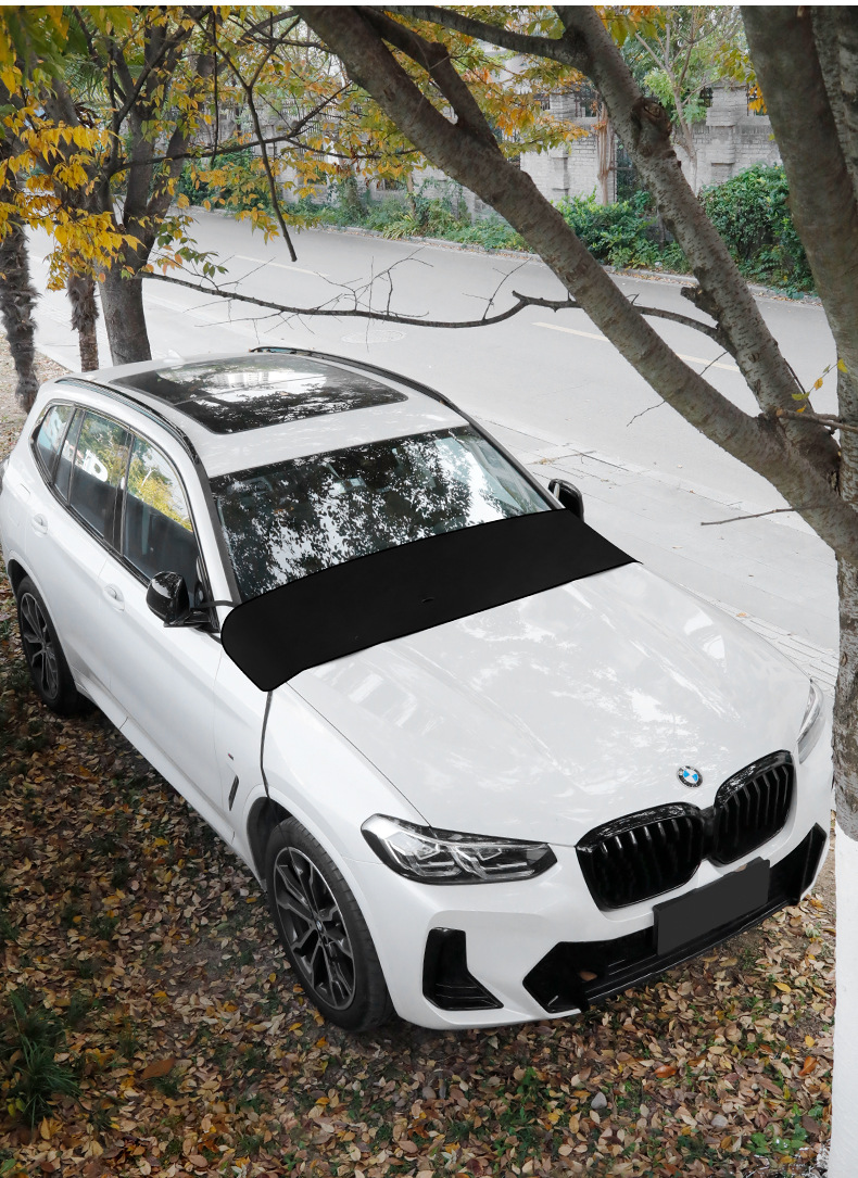 Car Front Windshield Anti-Leaf Net, Front Window Glass Rain Gutter Anti-Bird Droppings Leaf Net, Magic Wiper Dust Cover, Car Cover