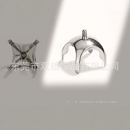 G23 Titanium Alloy Curved Round Base Empty Claw Holder Rose Cut Earring Holder Bowl Base DIY Lip Stud Ear Bone Stud Accessories