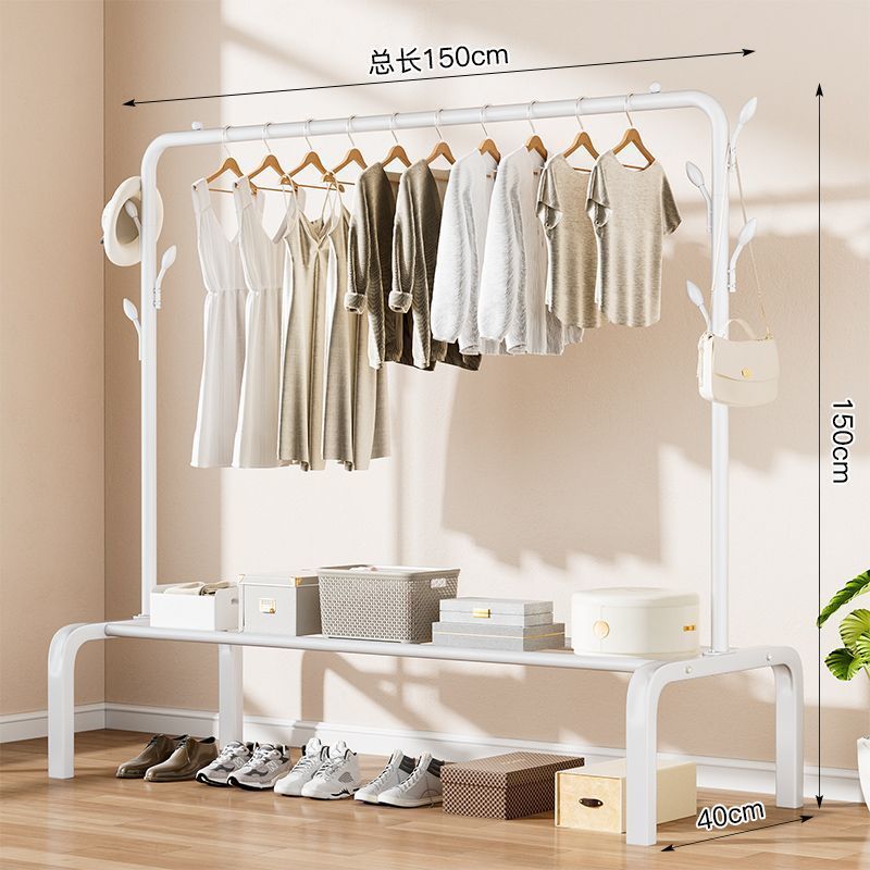 흰색 - 업그레이드된 단극 150cm + 후크 6개