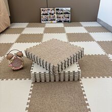 冬暖夏凉棉麻拼接地毯卧室床边毯客厅卧室大面积全铺儿童爬行垫子