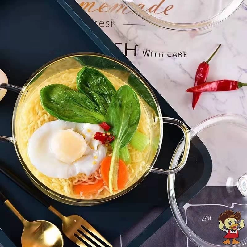 Стеклянный суповой горшок с двумя ручками, стеклянная кастрюля, глиняная печь для тушения, кастрюля для лапши