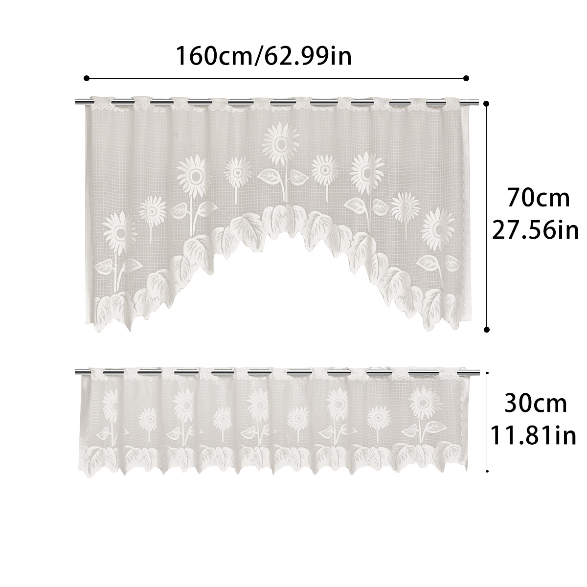 Amazon transfronterizo de urdimbre de encaje media cortina de tela de barra de cocina sala de estar cortina de sombreado de tela TEMU