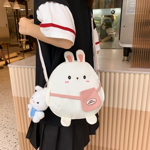 Summer cute mobile phone package Japanese canvas slung bag female Fresh Girls mini cartoon rabbit shoulder bag