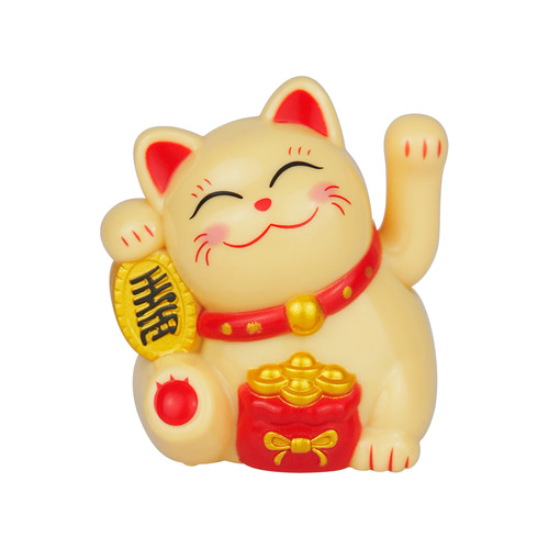 Cross-border 2-inch solar-powered lucky cat living room cake baking decoration car center console decoration