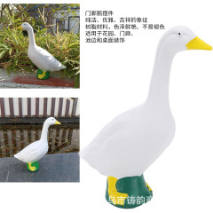 跨境门廊鹅雕像白鹅摆件树脂工艺品家居花园园林池塘书房桌面白鹅