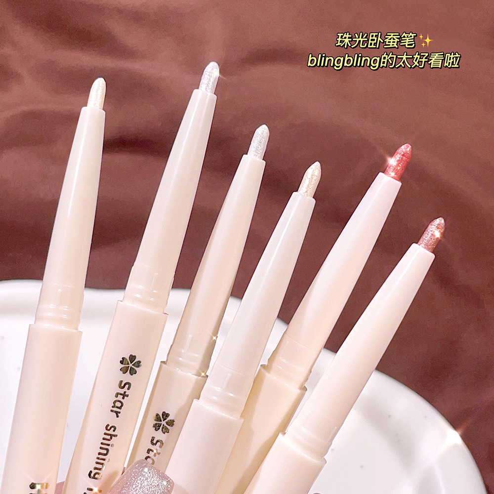 HISYI Star Shining Sleeping Silkworm Pen Fine Flash Pearlescent Brightening Highlight Sleeping Silkworm Natural Makeup Lazy High Glow Eye Shadow