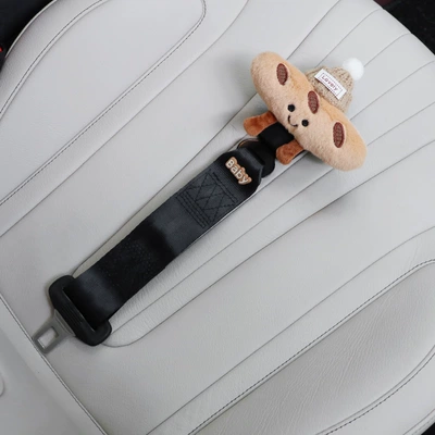 Cartoon Cute Pregnant Mother Safety Belt Car-Mounted Anti-Belly Restraint for Late Pregnancy Driving Belly Support Fixation Artifact for Women (Other Automotive Interior Supplies) - l-coffee-hat-baguette-b-black-extension-strap
