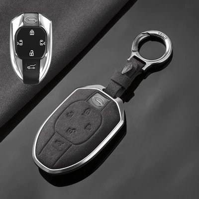Male gs8 New m6pro Case Car key bag - chuanqi-c-five-key-tarnish-aluminum-alloy-cement-ash-suede-upgrade-ring-buckle