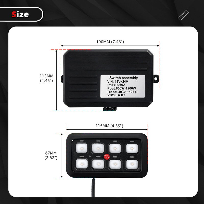 車の改造 LED スポットライト 6 ウェイ 8 パネルスイッチヒューズ制御電源システムラングラーに適しています|undefined