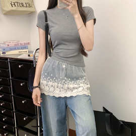 绝美巨好看的半身裙女2025新款韩系叠穿洋气设计感小众蕾丝屁帘