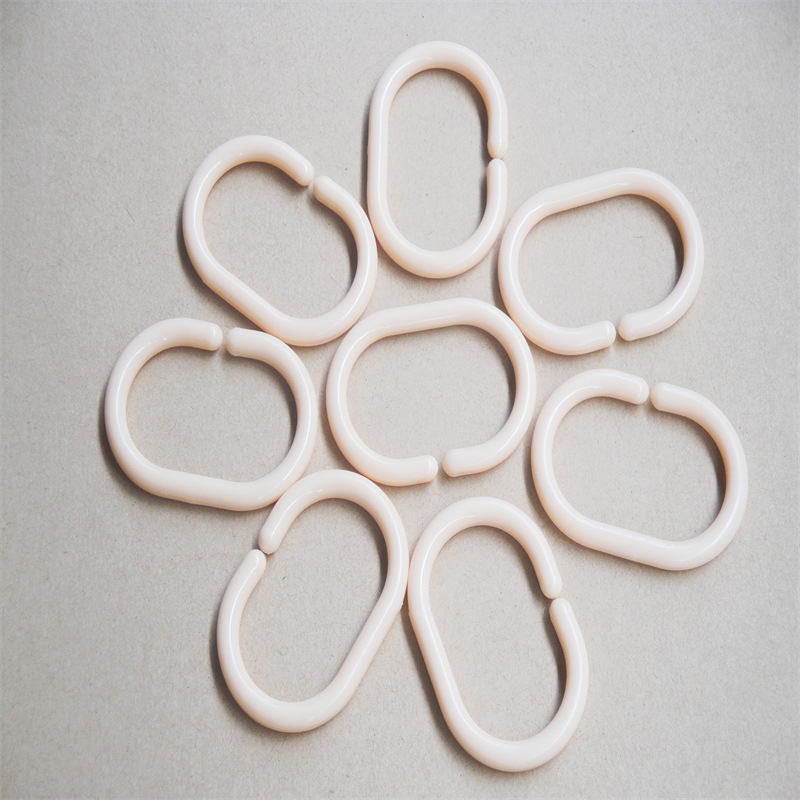 厂家批发PP塑料挂钩浴帘配件窗帘挂钩 C型浴帘挂钩全新环保料