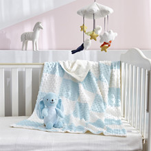 水晶绒豆豆毯送可爱玩偶婴儿安抚双层午睡小被子宝宝盖毯