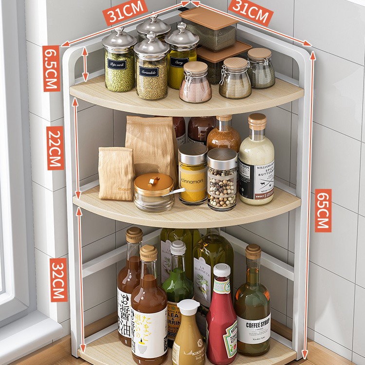 Estante de la cocina Mesa esquina triángulo condimento estante de la esquina condimento multifuncional estante condimento estante de almacenamiento