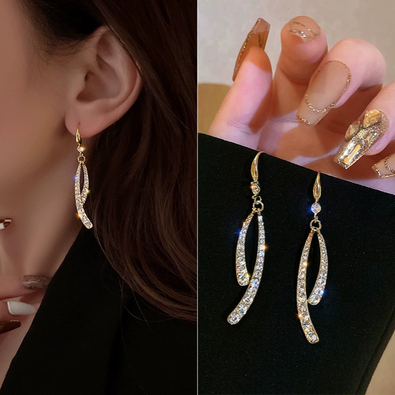 Серьги, серебряные иглы, стиль Шанель, серебро 925 пробы, легкий роскошный стиль, высококачественный стиль