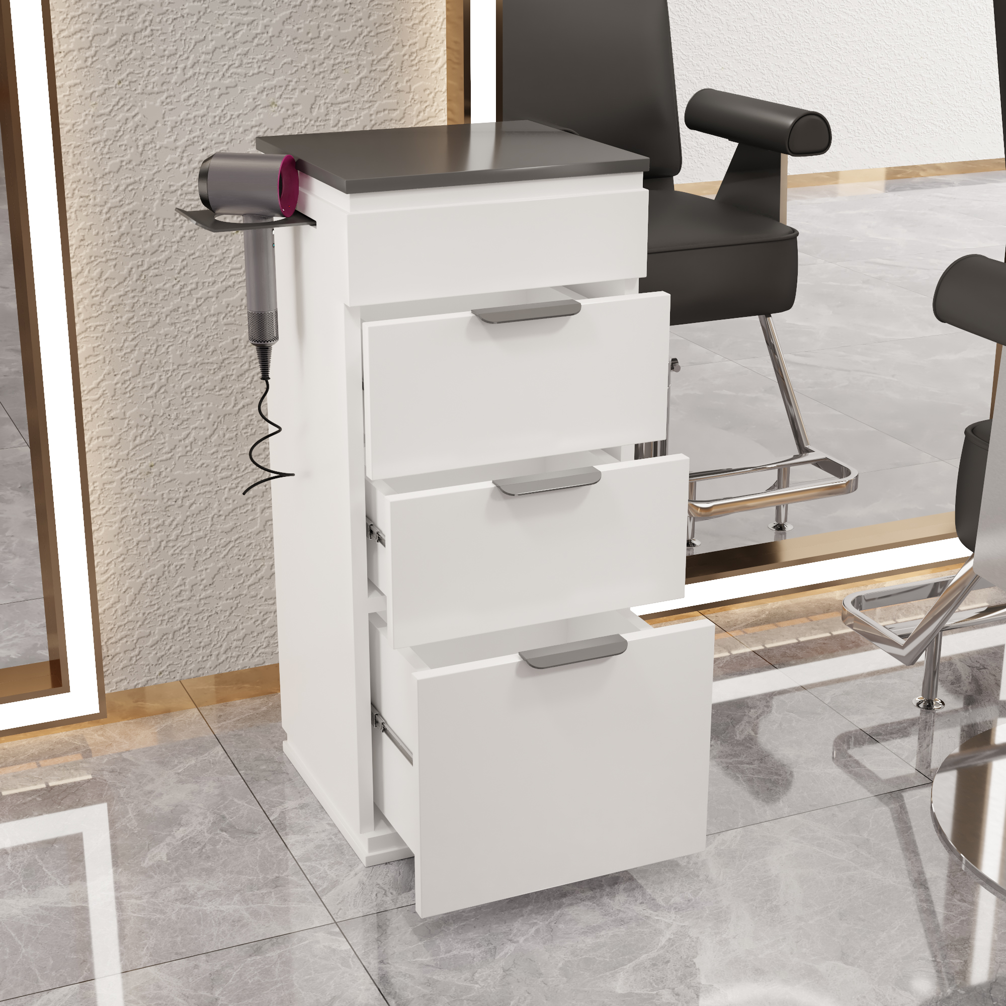 Nuevo gabinete de herramientas de peluquería de alta calidad gabinete de salón de peluquería carro móvil sin instalación móvil gabinete de herramientas de almacenamiento de madera sólida