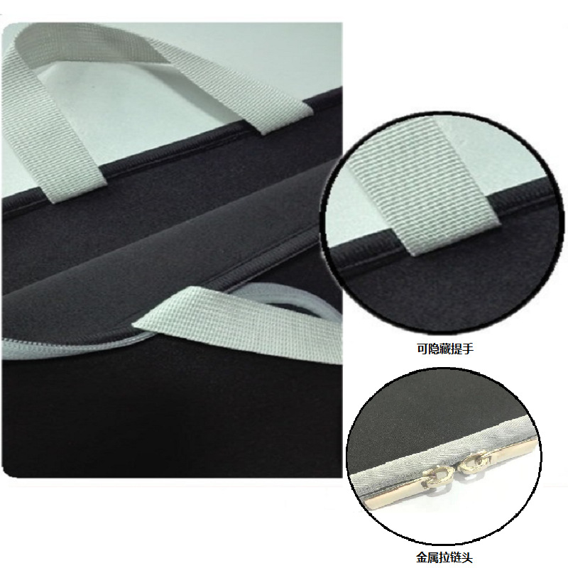 工廠自銷跨境潛水料多口袋拉鏈電腦包11 13 15寸筆記本提手內膽包