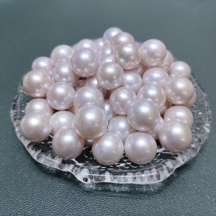 Manta Rose-Colored Freshwater Pearls Loose Beads Aaa10-12Mm Perfectly Round Pearls Strong Luster DIY High Cost-Performance