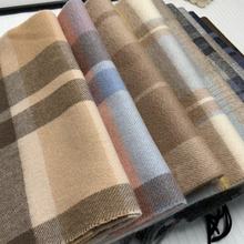 加厚秋冬格子100%羊毛围巾氛围感女百搭保暖wool羊毛围脖舒适披肩