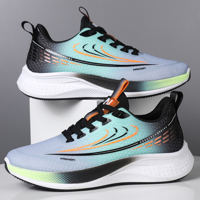 Zapatos de hombre 2025 primavera nuevo estilo malla transpirable suela blanda amortiguación zapatos para correr ligeros y versátiles zapatos deportivos casuales para estudiantes