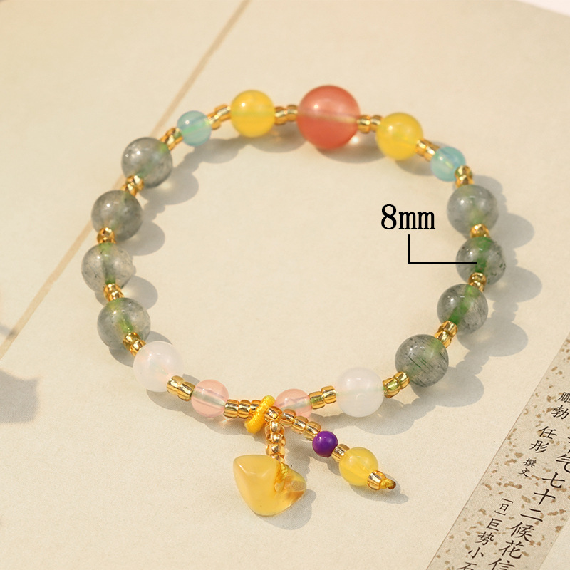 Bracelet Tendance Mode Jade Vert Transparent De Style Ethnique Bracelet En Cristal Simple Femme display picture 2