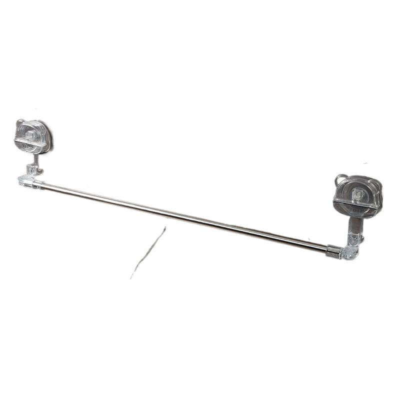 Suction cup can retractable towel rack rotation free punching bathroom towel hanging pole bathroom hook wall hanging shelf