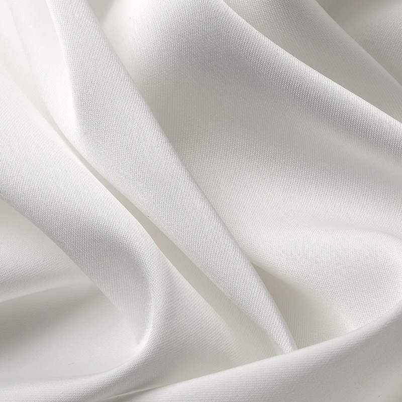 新品75D半光仿醋酸絲雙面緞紋 加厚垂感加捻緯彈力女裝滌綸布面料