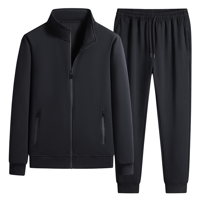 Trajes deportivos de algodón transfronterizo, cardigans de dos piezas, trajes deportivos de mediana edad, cuello de padre, suéter para hombres. image 4