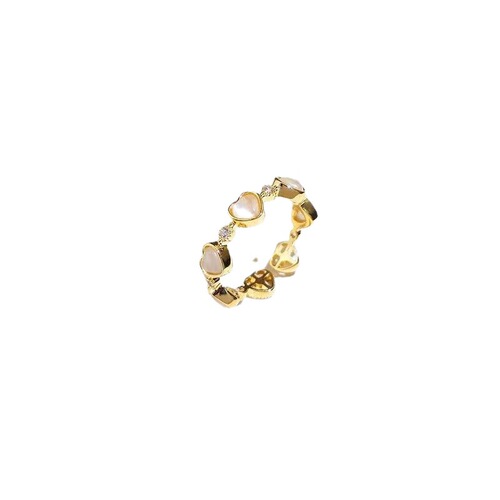 Japanese Cat's Eye Love Ring Open Ring Female Niche Light Luxury Internet Celebrity Fashion Heart Shape Ring Female Internet Celebrity Tail Ring